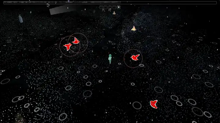The engine version of the game, with crows diving at the player